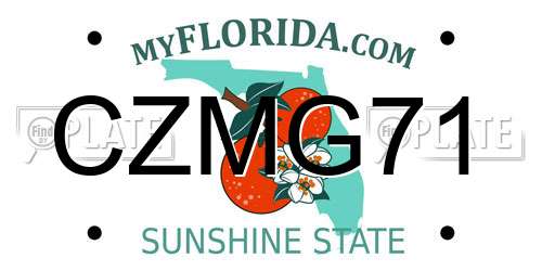 CZMG71 Florida License Plate