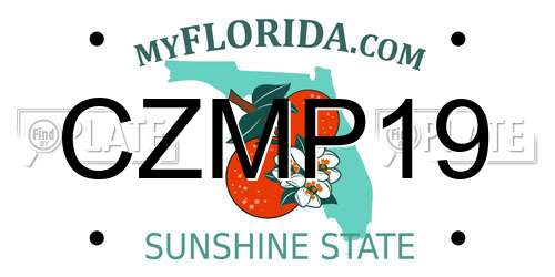 CZMP19 Florida License Plate