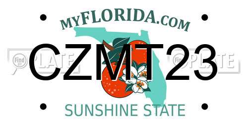 CZMT23 Florida License Plate