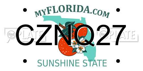 CZNQ27 Florida License Plate