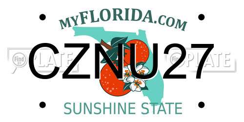 CZNU27 Florida License Plate