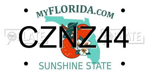 CZNZ44 Florida License Plate