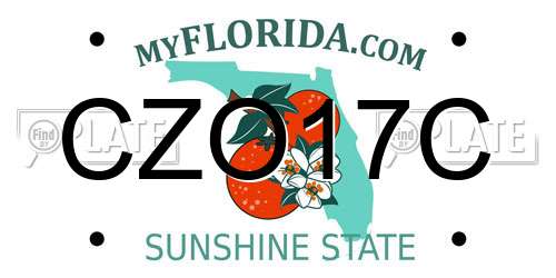 CZO17C Florida License Plate