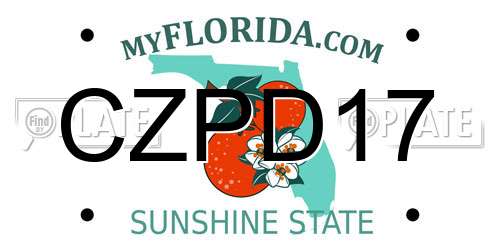CZPD17 Florida License Plate
