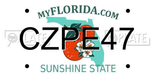 CZPE47 Florida License Plate