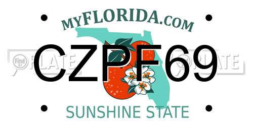 CZPF69 Florida License Plate