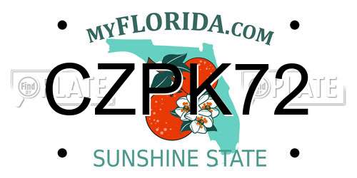 CZPK72 Florida License Plate