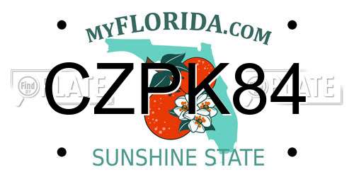 CZPK84 Florida License Plate