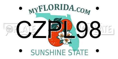 CZPL98 Florida License Plate