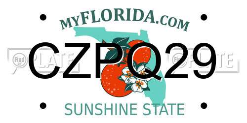 CZPQ29 Florida License Plate