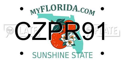 CZPR91 Florida License Plate
