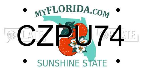 CZPU74 Florida License Plate