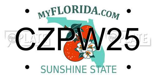 CZPW25 Florida License Plate