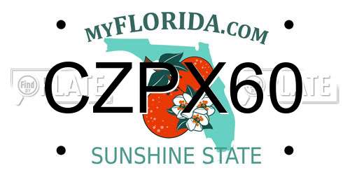 CZPX60 Florida License Plate