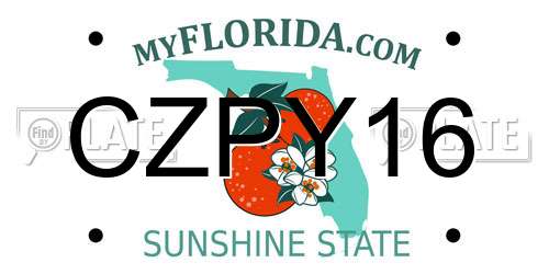 CZPY16 Florida License Plate