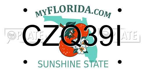 CZQ39I Florida License Plate