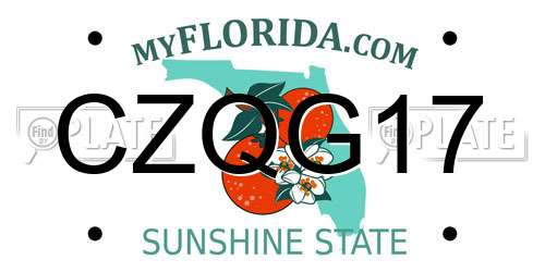 CZQG17 Florida License Plate