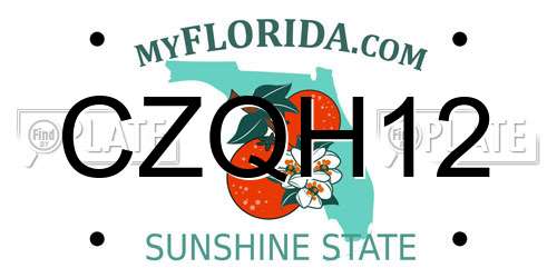 CZQH12 Florida License Plate