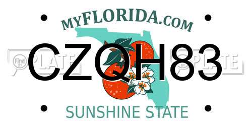 CZQH83 Florida License Plate