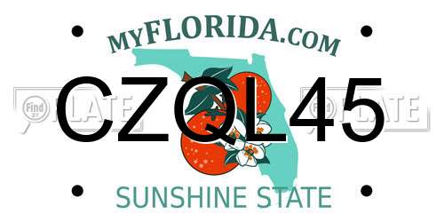 CZQL45 Florida License Plate