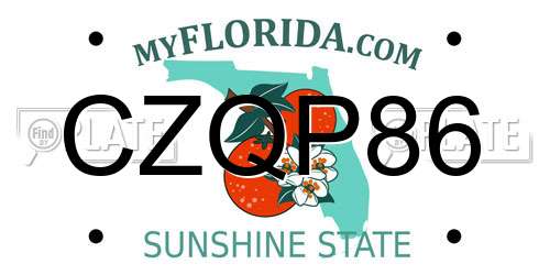 CZQP86 Florida License Plate