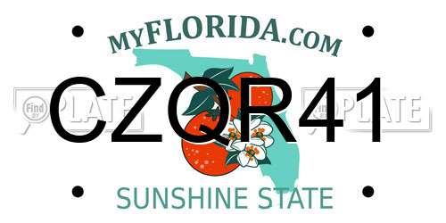 CZQR41 Florida License Plate