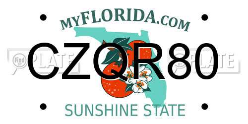 CZQR80 Florida License Plate