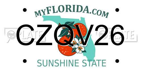 CZQV26 Florida License Plate