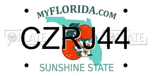 CZRJ44 Florida License Plate