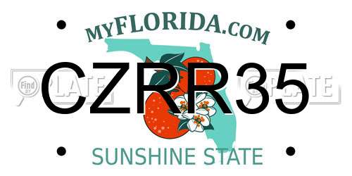 CZRR35 Florida License Plate