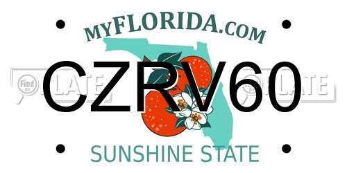 CZRV60 Florida License Plate