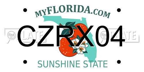 CZRX04 Florida License Plate