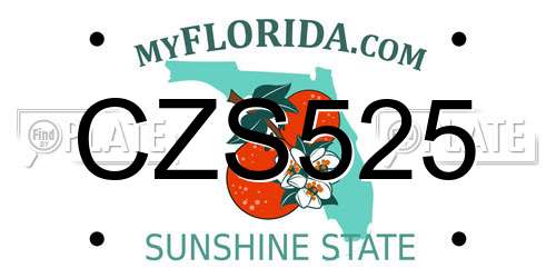 CZS525 Florida License Plate
