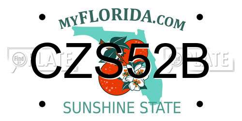CZS52B Florida License Plate