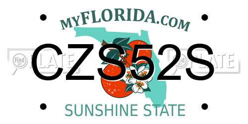 CZS52S Florida License Plate