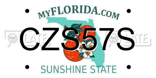 CZS57S Florida License Plate