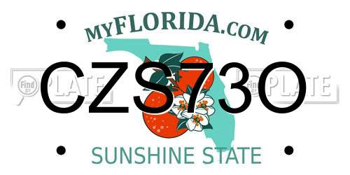 CZS73O Florida License Plate