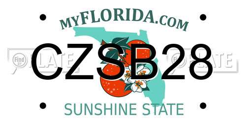 CZSB28 Florida License Plate