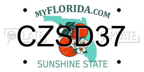 CZSD37 Florida License Plate