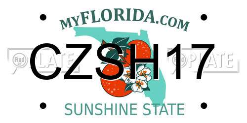 CZSH17 Florida License Plate
