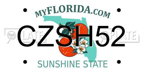 CZSH52 Florida License Plate