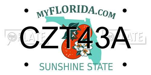 CZT43A Florida License Plate