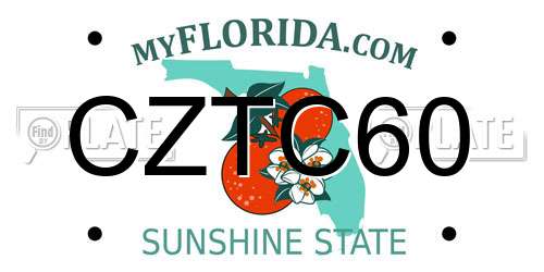 CZTC60 Florida License Plate