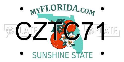CZTC71 Florida License Plate