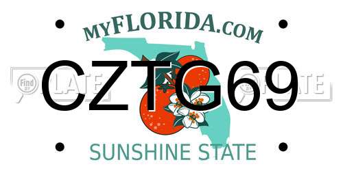 CZTG69 Florida License Plate