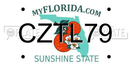 CZTL79 Florida License Plate