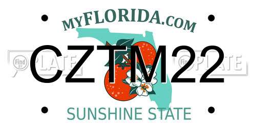 CZTM22 Florida License Plate