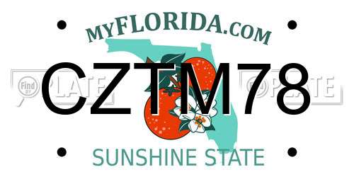 CZTM78 Florida License Plate