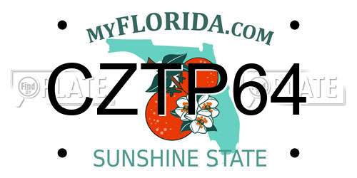 CZTP64 Florida License Plate