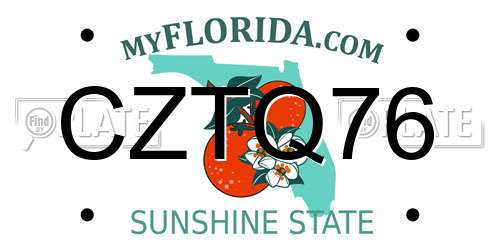 CZTQ76 Florida License Plate